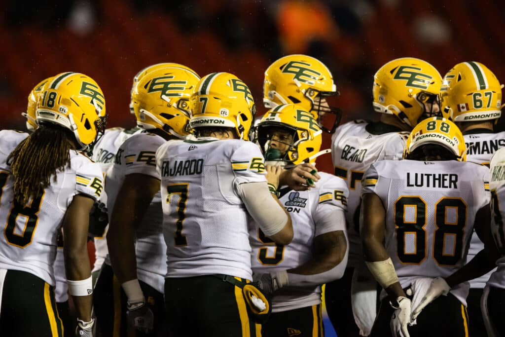 Edmonton Elks quarterback Cody Fajardo offence